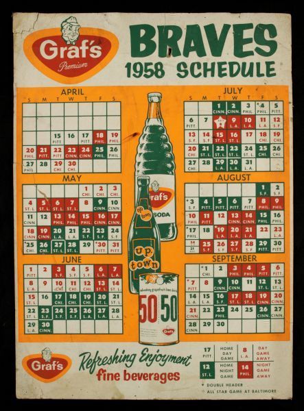 AP Graf's Premium Soda 1958 Milwaukee Braves Calendar.jpg